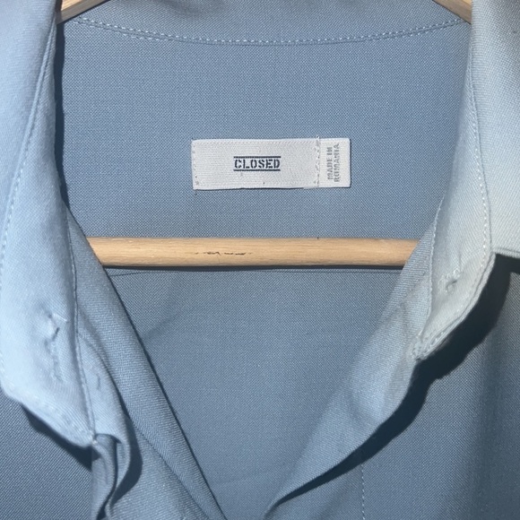 CLOSED Blue Dawn Sky Sleeveless Pocket Detail Wool Blend Blouse XS - Picture 4 of 11